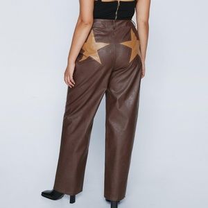 Nasty gal Plus Size Faux Leather Star Bottom Pants